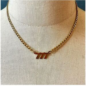EVRY angel number 777 gold tone necklace